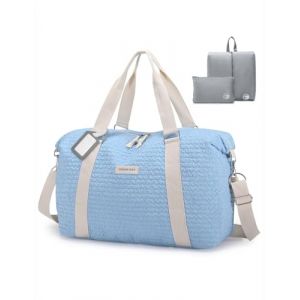 BAGZY Sac &agrave; Langer Bebe Grande Capacit&eacute; Sac a Langer Poupon pour Papa Maman Imperm&eacute;able L&eacute;ger Matelass&eacute; Multifonction Changement de B&eacute;b&eacute; Sacs Maternit&eacute; pour Travel H&ocirc;pital Weekend Bleu (BAGZY, neuf)
