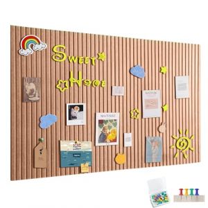 Grand tableau d'affichage autocollant en feutre - 60 x 40 cm - Tableau d'affichage d&eacute;coratif en feutre - 0,11 cm d'&eacute;paisseur - Pliable - Tableau m&eacute;mo - D&eacute;coration murale pour bureau, cuisine, caf&eacute; (yjspbsm-shop, neuf)