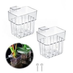 xtemtoamz Support Plante D'aquarium, Pot pour Plantes D'Aquarium, Acrylique Transparent Tasses Panier pour Plantes Aquatiques Suspension pour Plantes, D&eacute;coration pour Aquarium, 2 Pi&egrave;ces (xutongtuo, neuf)