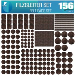 shinfly Patins pour Meubles 156 - Pièces, Marron Foncé, Auto-Adhésifs Patin Chaise, Tampon Meuble, 3mm D'épaisseur Patins Feutre pour Meubles, Patins en Feutre de Protection pour Parquet (IceDreamOne, neuf)