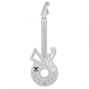 Suck UK Rockstar R&egrave;gle de 15 cm, rapporteur et &eacute;querre 60&deg; Ensemble de g&eacute;om&eacute;trie Transparent Incassable R&egrave;gle de math&eacute;matiques en plastique transparent (Good Superstore, neuf)