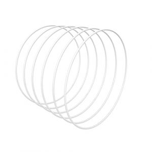 Worown 6 pièces 25cm Blanc Cercle Métal, Anneau pour Couronne, Cerceau Metallique pour Faire Un décor de Couronne de Mariage et Artisanat Mural (Worown FR, neuf)
