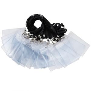 Porte Badge Tour de Cou, Vordas Lot de 20 Porte Carte Collier, Cordon Carte en Plastique Transparent, Support Badge pour Scolaire Entreprise Bureau (Litschitek Store, neuf)