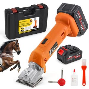 CGOLDENWALL Tondeuse pour Chevaux Sans Fil 690W 2800 tr/min | 6 Vitesses + 2×4000mAh (4h Autonomie) | Puissance Lourde pour Chevaux, Bovins, Chèvres, Poneys & Animaux à Pelage Épais (Cgoldenwall  Store, neuf)