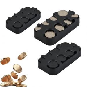 3 Pcs Monnayeur, Trieur 8 Compartiments avec Fixation Rapide, 2 euros &agrave; 1 Centime, Rouleau Piece de Monnaie pour 3x48 Piece, Porte Caisse Monnaie Billet Piece, Bo&icirc;tes Rangement pour Voiture Taxi, Noir (xingyulong, neuf)