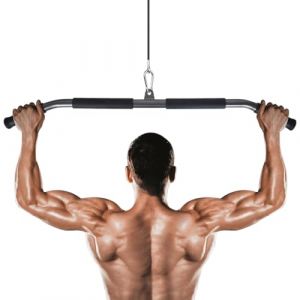 DEARBAG Barre Tirage Musculation avec Poign&eacute;es Souples et Mousqueton, 85cm Barre de Tirage Dos, Arri&egrave;re Levier de Tension &Eacute;paule Tirant Tige Musculation Accessoire Tirage Musculation (surnamei, neuf)