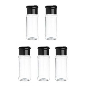 KGDUYC 5 Pièces Pots à Épices Shakers à Épices - Pots à Épices Vides Petite Boîte à Épices Pot de Rangement en Plastique Transparent pour Cuisine, Tiroir, Étagère à Épices, Camping (100 ML) (Qertyias OÜ, neuf)