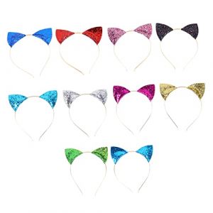 BELLIFFY Lot De 10 Bandeaux À Oreilles De Chat À Paillettes Pour Filles Accessoires De Cheveux Pour Fête De Noël Nouvel An Halloween Et Occasions Spéciales (Hunation, neuf)