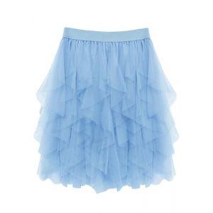 Wikoan Jupe Tulle Femme Asym&eacute;trique Jupes Courte &agrave; 3 Couches Tulle Jupes Tutu pour F&ecirc;te d'halloween et Carnaval Daily Prom Party Jupe Bleu Clair 2XL-3XL (Wikoan Direct, neuf)