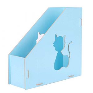 ITODA Porte-Revue en Bois avec Motif Chat - Rangement pour Magazine, Dossier, Journal A4 - Support Document Livres Grande Capacité - Organiseur de Bureau Maison Scolaire (ITODAUK, neuf)