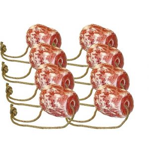 Brama West Lot de 8 pierres à lécher de sel en cristal de roche avec corde de suspension pour chevaux, moutons, chèvres - Produit naturel (Brama-West Agrarhandels GmbH, neuf)