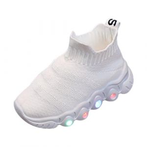 Gdqzzeaiix Chaussure de Course Fille GarçOn,LED Basket Lumineuse Unisexe Baskets à Semelles Epaisses,Tendance et Décontractées,Lumineuses,Baskets à Enfiler avec Semelles Souples pour 1-6 Ans (YaouElectric(7-12 jours de livraison), neuf)