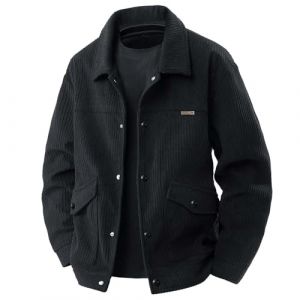 ZDSUHYIW Veste en velours côtelé pour homme - Manteau d'hiver - Blazer d'extérieur - Veste de sport - Veste de loisirs - Veste d'hiver chaude - Cardigan - Couleur unie - Avec poche, Noir , 4XL (Jinguowngs, neuf)