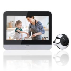 Judas de Porte Num&eacute;rique sans Fil, Cam&eacute;ra de s&eacute;curit&eacute; LCD Num&eacute;rique 1080P avec Moniteur de 4,3 Pouces, Visionneuse de Judas &agrave; 120 Degr&eacute;s, Vision Nocturne IR, D&eacute;tection de (purceei, neuf)