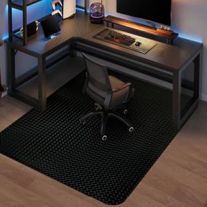 Vicwe Tapis Chaise de Bureau, 120x 120 cm Tapis de Chaise Gaming, Antid&eacute;rapant et Facile &agrave; Nettoyer, pour Sols en Bois Dur, Stratifi&eacute;, Parquet (Noir) (Azad-EU, neuf)
