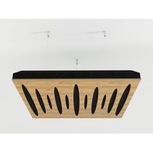 Lot de 4 panneaux acoustiques mont&eacute;s au plafond avec kit de montage | Panneaux insonorisants et diffusants | R&eacute;duction d'&eacute;cho | Traitement acoustique | Couleur : (Ch&ecirc;ne, PULSAR) (ATB-SOUND, neuf)