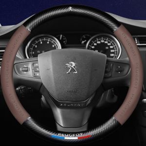 JUZELY Couvre Volant Voiture en Cuir Microfibre Antid&eacute;rapant Respirant Souple Durable pour Peugeot 206, 207, 208, 306, 307, 308, 407, 408, 508 (linyidiyidian, neuf)