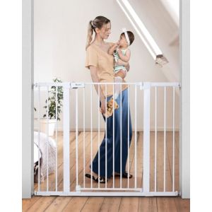COMOMY Barriere de Securite Enfant Super Haute, 75-124cm Barriere Chien Escalier, sans Percage, Extensible, Fermeture Automatique, Monté sous Pression, Parfait pour Les Escaliers, Portes et Couloirs (comomy（fr）, neuf)