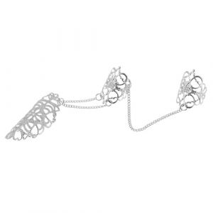 Gatuida Bague &agrave; Cha&icirc;ne Vintage Pour Femme Design Gravure Ajour&eacute;e M&eacute;tal Robuste Bijou Femme Quotidien F&ecirc;te (Queenie ruy, neuf)