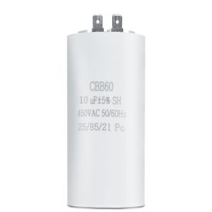 Condensateur CBB60 &agrave; 2 connecteurs 10&mu;F 450V 25/85/21. Condensateur de d&eacute;marrage pour machine &agrave; laver, climatiseur et autres moteur 1 Pi&egrave;ce. (10uF) (Synn53, neuf)