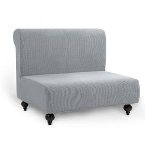 TIANSHU Housse Clic Clac Extensible, Housse de Canapé Clic Clac 2 Places Ajustable élastique Jacquard Canapé-lit Housse Protection(2 Places, Gris Clair) (TIANSHU FR (Trademark registration No 018062900), neuf)