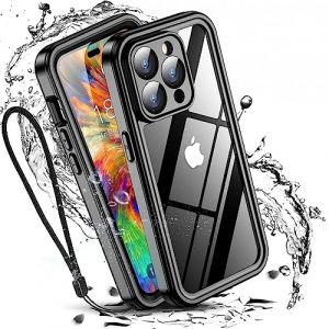 W7ETBEN Coque étanche pour iPhone 15 Pro Max, étanche IP68 en Verre trempé 9H intégré, résistant aux Chocs Militaires, Coque de Protection intégrale à 360° pour iPhone 15 Pro Max 6.7 (Noir) (W7ETBEN, neuf)