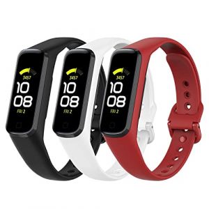 Gheper 3 PI&Egrave;CES Bracelet de rechange en silicone souple Compatible avec Samsung Galaxy Fit2 SM-R220 les bracelets d'accessoires de montre intelligente (pas pour Fit E SM-R375/Gear Fit 2 R365/R360) (Gheper-FR, neuf)