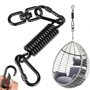 Huanmin Ressort oscillant pour fauteuil suspendu, fauteuil suspendu avec 2 mousquetons et crochets pivotants à 360 °, mousqueton, capacité de charge jusqu'à 250 kg, ressort de suspension pour sac de (Yujiankeji, neuf)