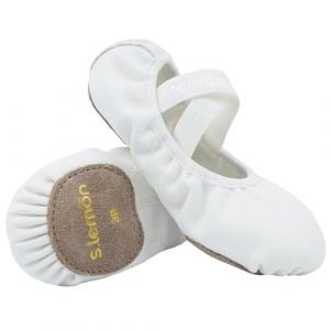 s.lemon Chaussure de Ballet,Toile Élastique Semelle Fendue Chausson Ballet pour Filles Femmes Blanc 33 (Lemon Sports, neuf)