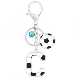 MWOOT Porte Cl&eacute; Football avec Lettre Initiale, Porte Clef Alphabet avec Pendentif Football pour Amoureux du Football, Cadeau de Football Charme de Porte Cl&eacute;s pour Cl&eacute; de Voiture Sac &agrave; Dos D&eacute;cor(C) (Sopdy-eu, neuf)
