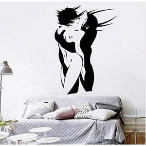 Câlin hommes et femmes Sticker mural Couple d'amoureux bel amour Stickers muraux chambre décor intérieur Mural vinyle autocollants sexy 42X29CM (Aelss ii, neuf)