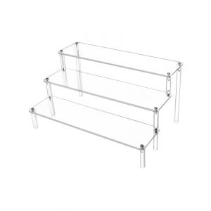 QWORK&reg; Pr&eacute;sentoir Acrylique &agrave; 3 Niveaux, 4mm d'&eacute;paisseur, 30x21x15cm - Pr&eacute;sentoir Acrylique Transparent pour Figurines, Bijoux, Cupcake, Rouge &agrave; L&egrave;vres, Vernis &agrave; Ongles, &Eacute;pices (shavinglikes, neuf)