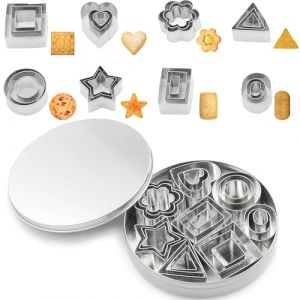 BGOBTY Emporte Piece Rond,12 pièces Emporte-pièces en Acier Inoxydable,mini emporte-pièce rond,emporte-pièces rond pâtisserie avec boîte de rangement pour pâtisserie beignets fondant mousse (8 formes) (BGOBTY EU, neuf)