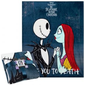 Disney The Nightmare Before Christmas Plaid Polaire 150 x 130cm, Couverture Chaude et Douce pour Canap&eacute; Lit, Couverture Legere, Cadeau de No&euml;l (Multi) (Get Trend., neuf)