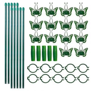 Tuteurs pour Plantes,10 Pi&egrave;ces Tuteur Plante Interieur,20 Tiges de Plantes Clips,5 Tiges Tube d'extension,Attache Plante,Tuteur Orchidee,Fixation de Croissance des Plantes,Orchid&eacute;es,Pivoines,Tomates (xiulin, neuf)