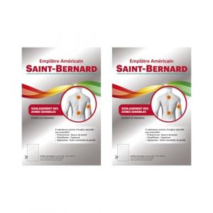 Empl&acirc;tre Am&eacute;ricain Saint-Bernard | Lot de 2 sachets d'empl&acirc;tre D&eacute;couplable | Prot&egrave;ge, Chauffe & Apaise | A partir de 15 ans | Karit&eacute;, Capsicum & Huile essentielle de Girofle | 2x1 sachets (WEB-MARKET, neuf)