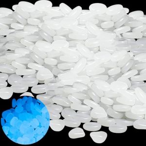 Teouuas 400 Pi&egrave;ces Pierres Lumineuses, Blanc Galets Lumineux Cailloux, Cailloux Aquarium, Pierres Fluorescentes pour Jardin, Aquarium, All&eacute;es, D&eacute;coration Ext&eacute;rieure et Chambre d'Enfant (Cegan T&auml;gliche Boutique, neuf)