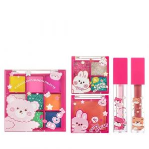 Trousse De Maquillage Pour Femme - Set De Maquillage Visage L&eacute;ger Avec Palette De Fards &Agrave; Paupi&egrave;res Rouge &Agrave; L&egrave;vres Blush | Trousse De De Voyage | Pour Voyage Maison En Plein Air &Eacute;cole Petit (wensh, neuf)