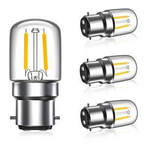 LumiGo 2W Ampoules LED B22 Blanc Chaud 2700K, T28 Mini ampoules &agrave; filament LED(15W &Eacute;quivalent Ampoule), 150LM B22 Ampoule Baillonette Culot pour r&eacute;frig&eacute;rateur, petite vitrine&ndash; Lot de 4 (ARTGALORE, neuf)