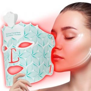 Masque à lumière rouge pour le visage, appareil de masque facial infrarouge sans fil à 7 couleurs, masque facial à lumière bleue et rouge à la maison, silicone souple, portable et rechargeable (GONGFU, neuf)