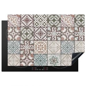 KitchenYeah© Protege Plaque Tapis Pour Induction 77x51 cm Décoration Cuisine Protection Vitrocéramique Pour Cuisiniere Mosaïque - Marron - Motif - Carreau - 77x51 cm (KitchenYeah, neuf)