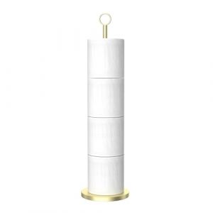 Porte-rouleau de papier toilette autonome (avec fonction réserve), support en acier inoxydable pour rangement de rouleaux de papier toilette (NIFFGAFF-EU, neuf)