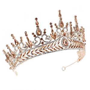 FRCOLOR couronne baroque Tiare baroque strass décorations robe diadème vert strass le couronne princesse couronne de princesse accessoire fete couronne de mariage photo Diadème en alliage (White Beach, neuf)