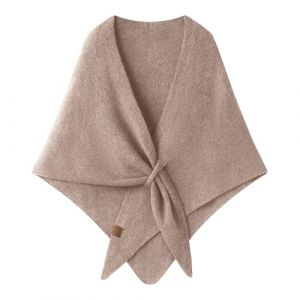 G&eacute;n&eacute;rique Ch&acirc;le De Couleur Unie Pour Toutes Femme Grosse Echarpe Cardigan Tricot&eacute; En Cachemire Poncho Cape Elegant Vetement Manteau Poncho Hiver Chaud Ouvert Doux Et Confortable (B-Khaki, One Size) (Xiegoes, neuf)
