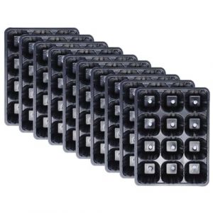 Constprog Lot de 10 plateaux de semis pour semis, plateaux de démarrage noirs à 120 cellules, propagateurs pour plantes, pots de semis en plastique et plateau, plateau de semis pour la culture de (rongdu LTD, neuf)