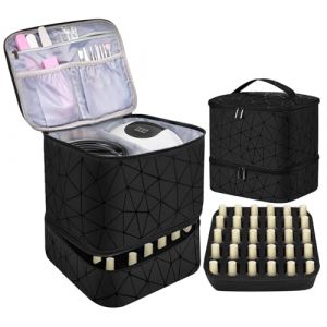 Sac Organisateur De Vernis À Ongles - Sac De Porte-ongles, Boîtier De Rangement De Boîtier En Vernis À Ongles, Porte-vernis À Ongles En 2 Couches, Rangement De Vernis À Ongles Contient 30 Bouteilles, (yranmw, neuf)