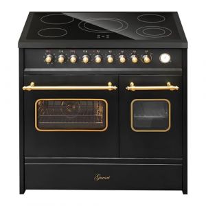 GURARI Cuisini&egrave;re &eacute;lectrique GCH E 912 DF BL r vitroc&eacute;ramique cuisini&egrave;re 90 cm Noir Range Cooker &Eacute;lectrique Double Four (Neumann-Onlinesale, neuf)