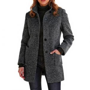 Manteau Femme Hiver Trench Coat Femme Mi Long Chic Et Elegant Vetement Mode Cintr&eacute; Jacket Hiver Manteau Morgan Grande Taille 1#Noir XXL (opcvje, neuf)
