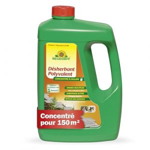 Neudorff Finalsan D&eacute;sherbant Polyvalent Concentr&eacute;, 2,5 l &ndash; &Eacute;limination des mauvaise herbes, D&eacute;sherbant concentr&eacute; total pour massifs, rosiers, arbres, arbustes et anti-mousse (Neudorff, neuf)