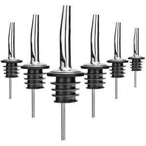 com-four&reg; 6x Flacon verseur - flacon verseur en acier inoxydable - verseur pour boissons - bec verseur alcoolique (06 pi&egrave;ces - couleur argent - sans couvercle) (COM-FOUR  Vertriebs GmbH, neuf)